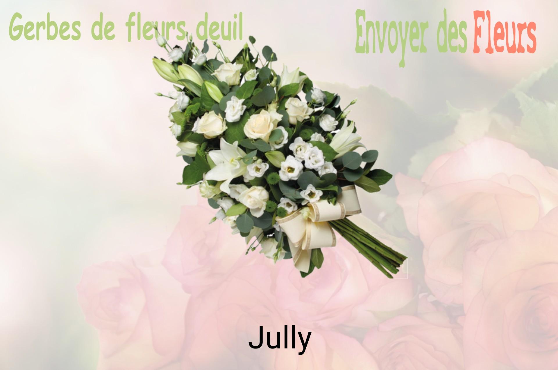 Gerbe de fleurs de deuil livrée à Jully